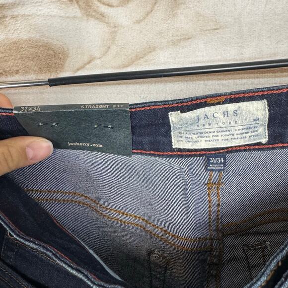 Jachs New York Dark Wash Mid Rise Straight Leg Jeans Size 31x34 - Picture 6 of 8